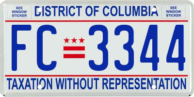 DC license plate FC3344