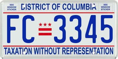 DC license plate FC3345