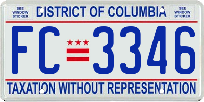 DC license plate FC3346