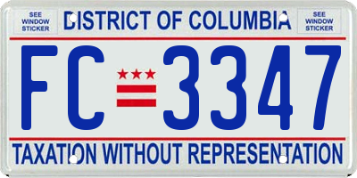 DC license plate FC3347