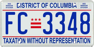 DC license plate FC3348