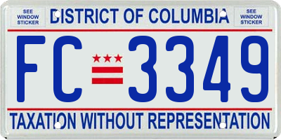 DC license plate FC3349