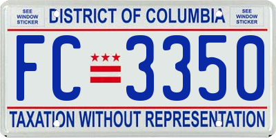 DC license plate FC3350