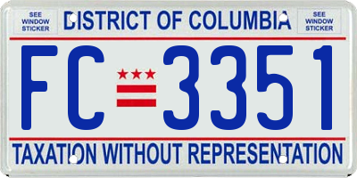 DC license plate FC3351