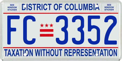 DC license plate FC3352