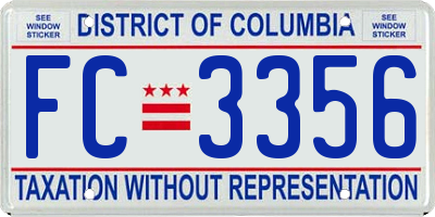 DC license plate FC3356