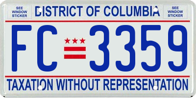 DC license plate FC3359