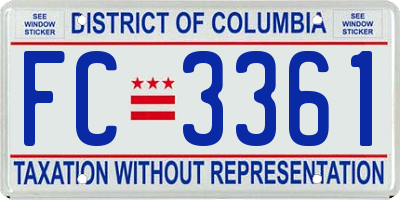 DC license plate FC3361