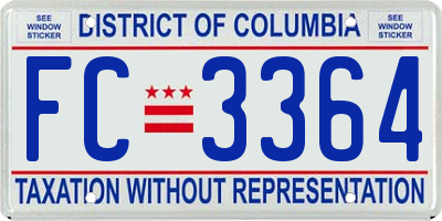 DC license plate FC3364