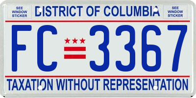 DC license plate FC3367