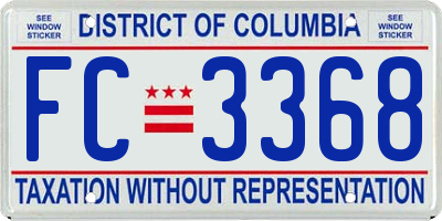 DC license plate FC3368