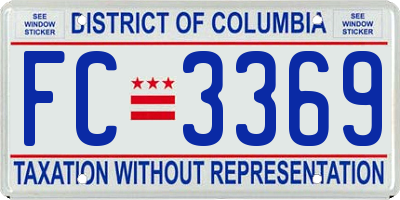 DC license plate FC3369