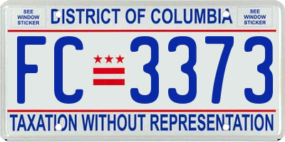 DC license plate FC3373