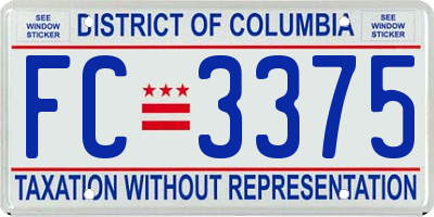 DC license plate FC3375