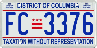 DC license plate FC3376