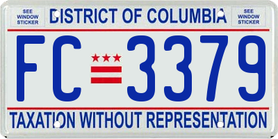 DC license plate FC3379