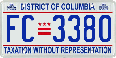 DC license plate FC3380