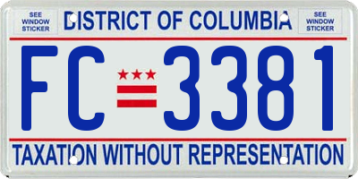 DC license plate FC3381