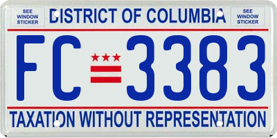 DC license plate FC3383