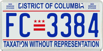 DC license plate FC3384