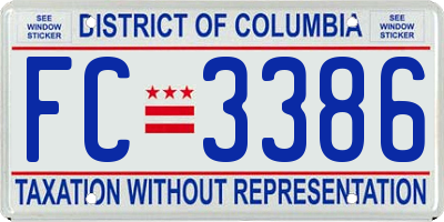 DC license plate FC3386