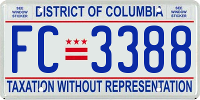 DC license plate FC3388