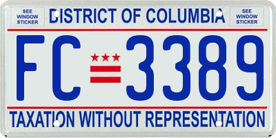 DC license plate FC3389