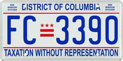 DC license plate FC3390