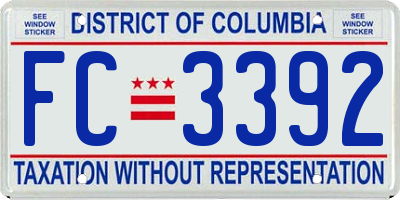 DC license plate FC3392