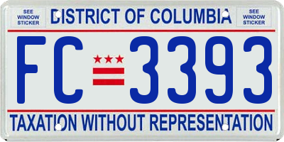 DC license plate FC3393