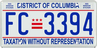 DC license plate FC3394