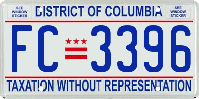 DC license plate FC3396