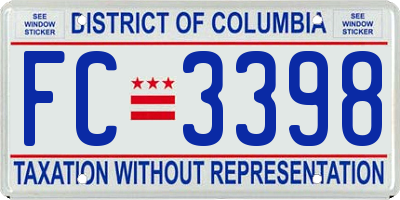 DC license plate FC3398