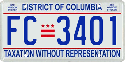 DC license plate FC3401