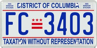 DC license plate FC3403