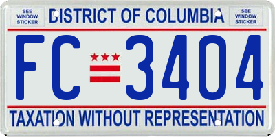 DC license plate FC3404