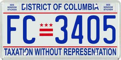 DC license plate FC3405