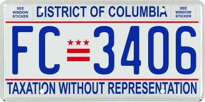 DC license plate FC3406