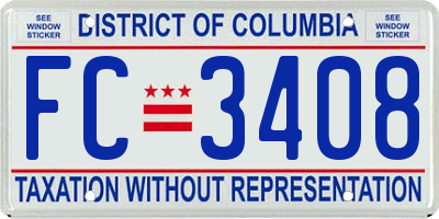 DC license plate FC3408