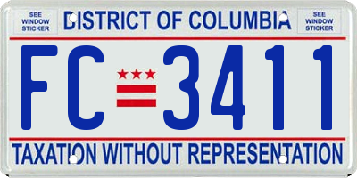 DC license plate FC3411