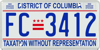 DC license plate FC3412