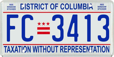 DC license plate FC3413