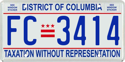 DC license plate FC3414