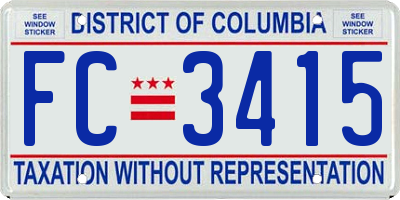 DC license plate FC3415