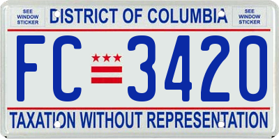 DC license plate FC3420