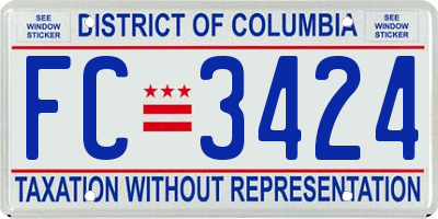 DC license plate FC3424