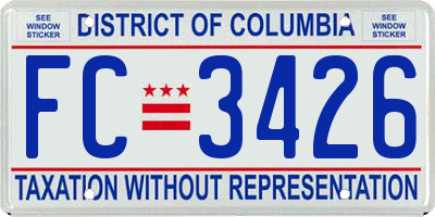 DC license plate FC3426