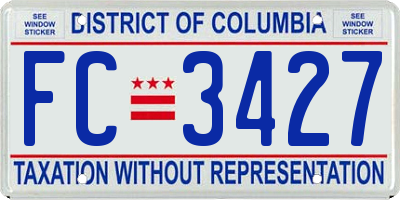 DC license plate FC3427