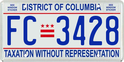 DC license plate FC3428