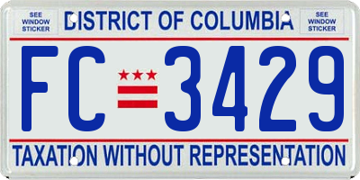 DC license plate FC3429